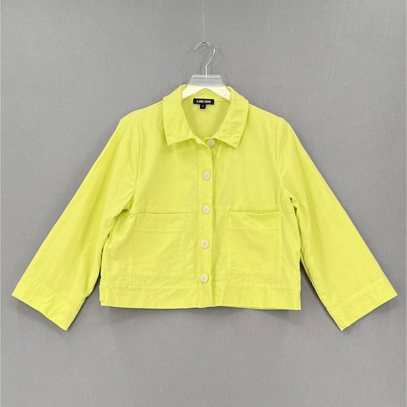 ILANA KOHN Tabby Crop Jacket Womens Small Key Lime Green Yellow Mabel Chore - Picture 1 of 13